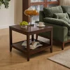 Square Two-Tier End Table with Shelf Square Two-Tier End Table with Shelf in rubberwood