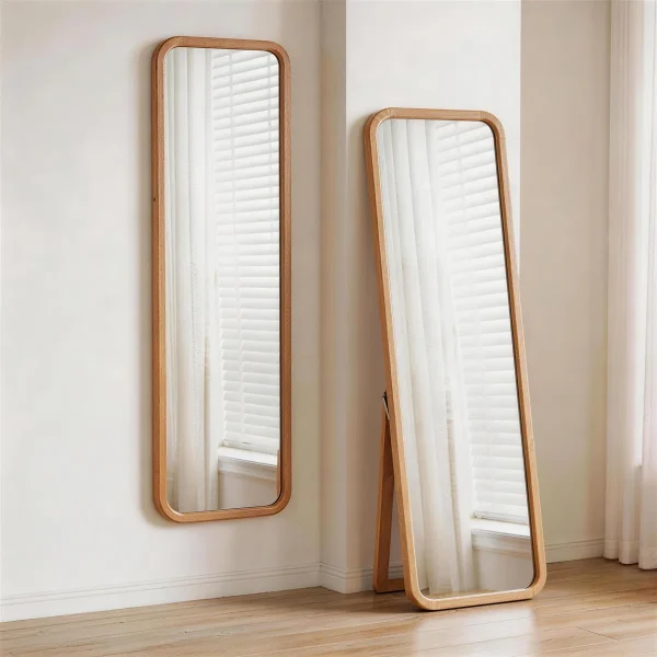 Beech Full-Length Floor Mirror in solid wood