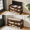 Lift-Top Shoe Bench, 31.5 in in rubberwood