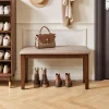 Farmhouse Dining Bench with Cushion Farmhouse Dining Bench with Cushion in rubberwood
