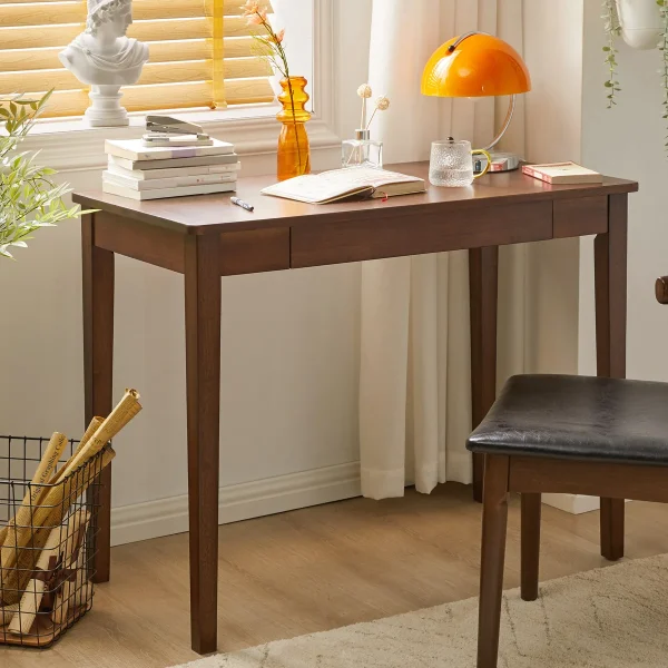 Small Writing Desk with Drawer in rubberwood