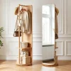 360° Rotating Floor Mirror in rubberwood