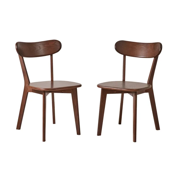 Solid Oak Dining Chairs, Set of 2 in red oak