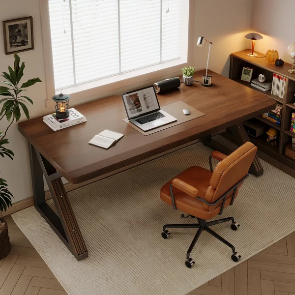 Solid Wood Double Desk, 63 in in solid wood