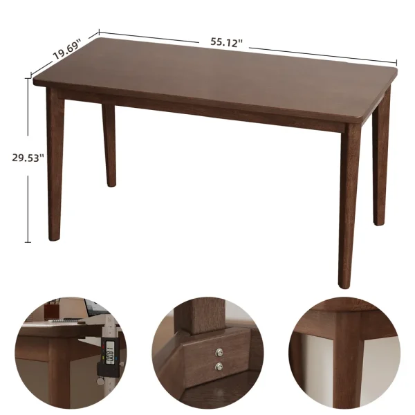 Mid-Century Rubberwood Desk, 55 in