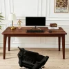 Mid-Century Rubberwood Desk, 55 in