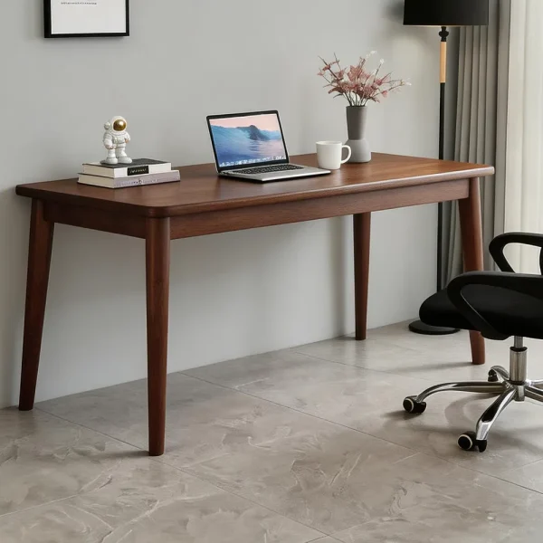 Mid-Century Rubberwood Desk, 55 in