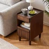 Bedside Table with Drawer and Open Shelf
