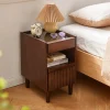 Bedside Table with Drawer and Open Shelf