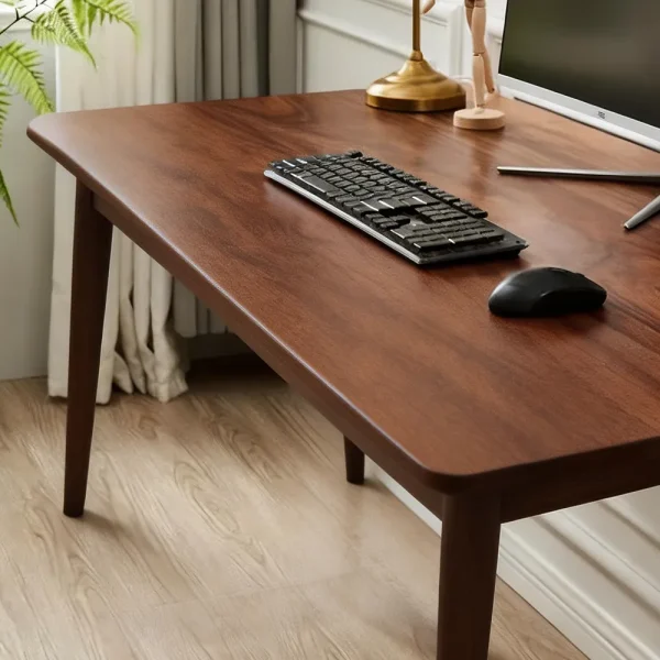 Mid-Century Rubberwood Desk, 63 in