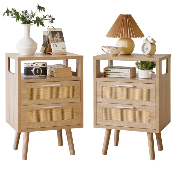 Modern Bedside Tables, Set of 2