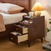Two-Drawer Nightstand in Rubberwood