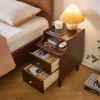 Two-Drawer Nightstand in Rubberwood