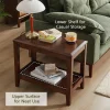 Rustic End Table with Storage Shelf