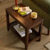 Rustic End Table with Storage Shelf