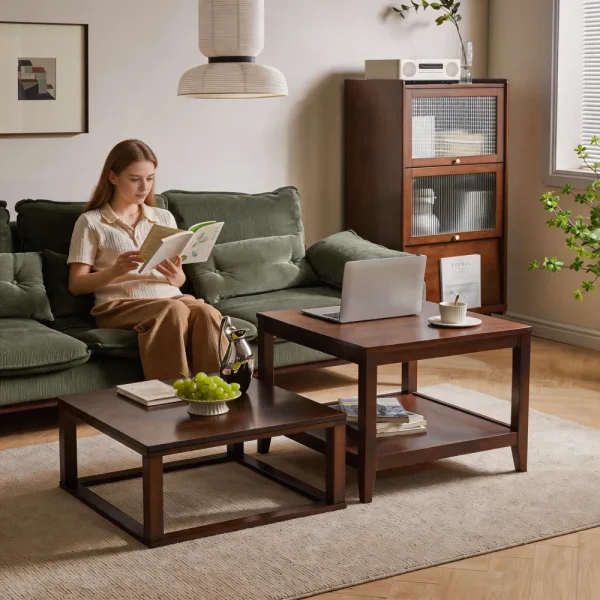 Square Two-Tier End Table with Shelf Square Two-Tier End Table with Shelf