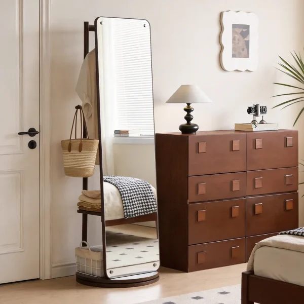 Rotating Mirror with Clothes Rack Rotating Mirror with Clothes Rack