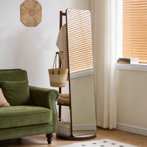 Rotating Mirror with Clothes Rack Rotating Mirror with Clothes Rack