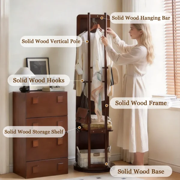 Rotating Mirror with Clothes Rack Rotating Mirror with Clothes Rack