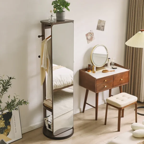 Rotating Mirror Cabinet in Rubberwood Rotating Mirror Cabinet in Rubberwood