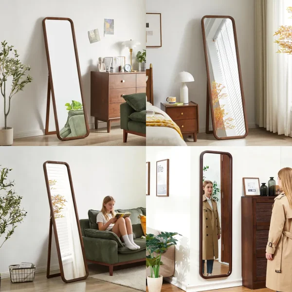 Beech Floor Mirror, Natural