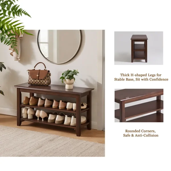 Two-Tier Entryway Shoe Bench Two-Tier Entryway Shoe Bench