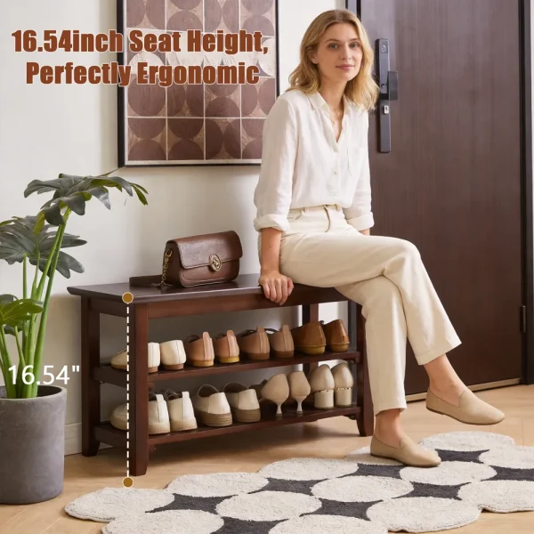 Two-Tier Entryway Shoe Bench Two-Tier Entryway Shoe Bench