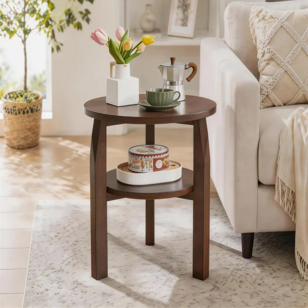Round Two-Tier Side Table Round Two-Tier Side Table