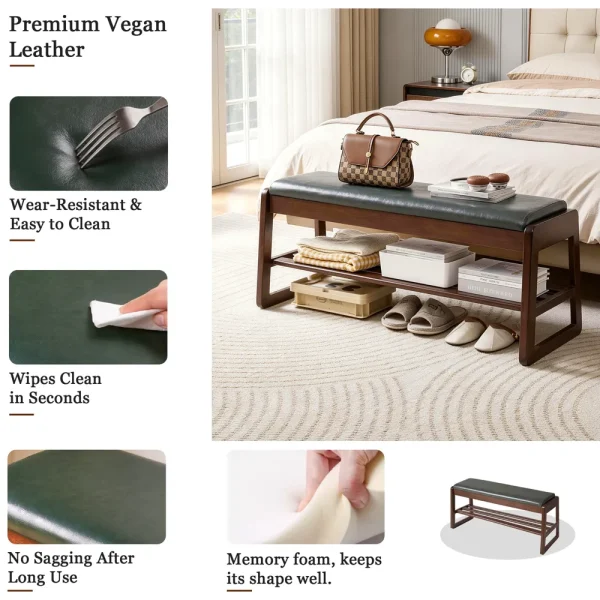 Lift-Top Shoe Bench, 31.5 in, Green