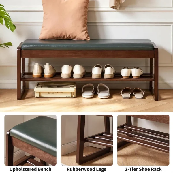 Lift-Top Shoe Bench, 39 in, Green