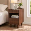 Fluted Nightstands, Set of 2, Walnut Fluted Nightstands, Set of 2, Walnut