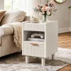 Fluted Nightstands, Set of 2, White