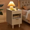 Fluted Nightstands, Set of 2, White