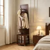 Rolling Coat Rack with Storage Basket