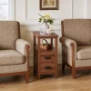 Side Table with Charging Station, Walnut
