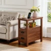 Side Table with Charging Station, Walnut