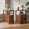 Side Table with Charging Station, Walnut