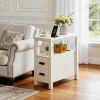 Side Table with Charging Station, Black