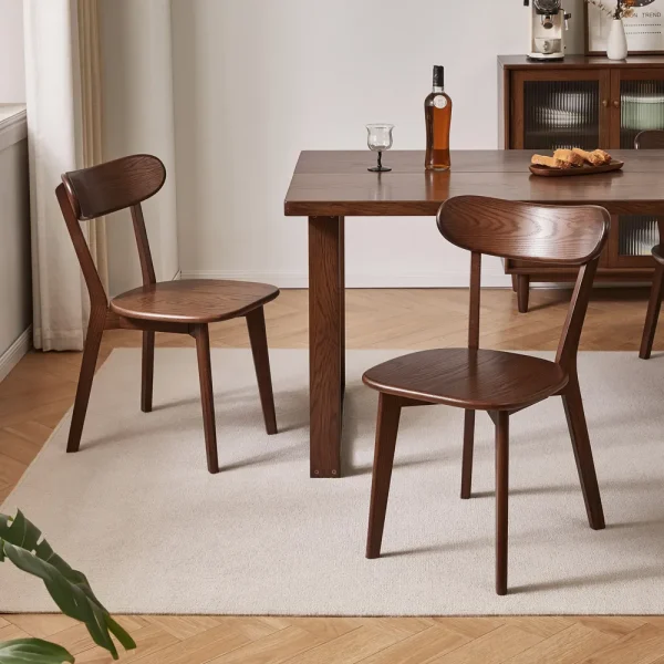 Solid Oak Dining Chairs, Set of 2