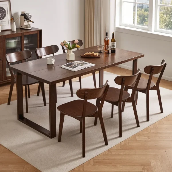 Solid Oak Dining Chairs, Set of 2