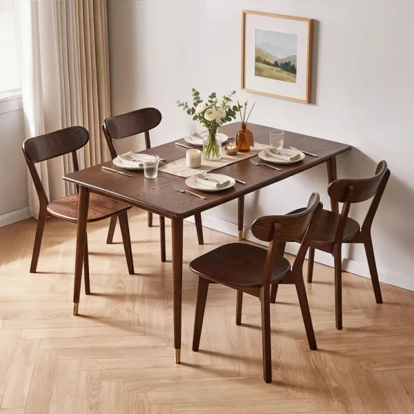 Solid Oak Dining Chairs, Set of 2