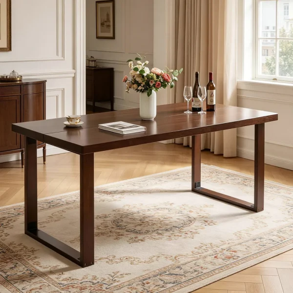 Solid Rubberwood Dining Table, 71 in
