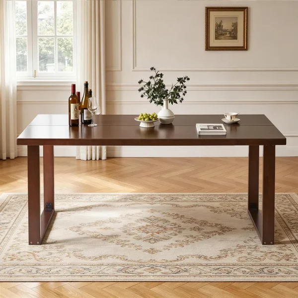 Solid Rubberwood Dining Table, 71 in