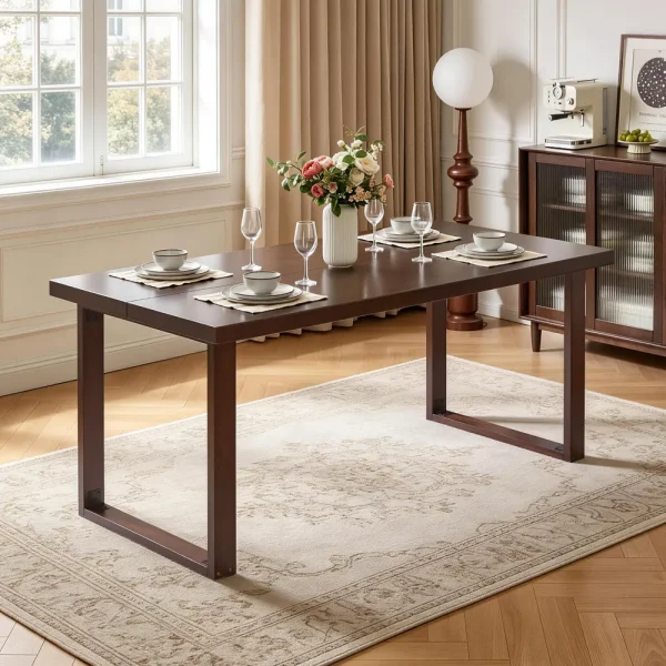 Solid Rubberwood Dining Table, 71 in