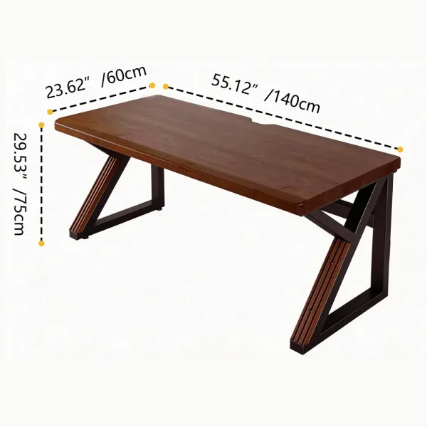 Solid Wood Double Desk, 55 in