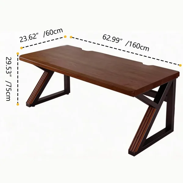 Solid Wood Double Desk, 63 in