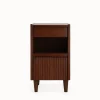 Bedside Table with Drawer and Open Shelf