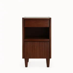 Bedside Table with Drawer and Open Shelf