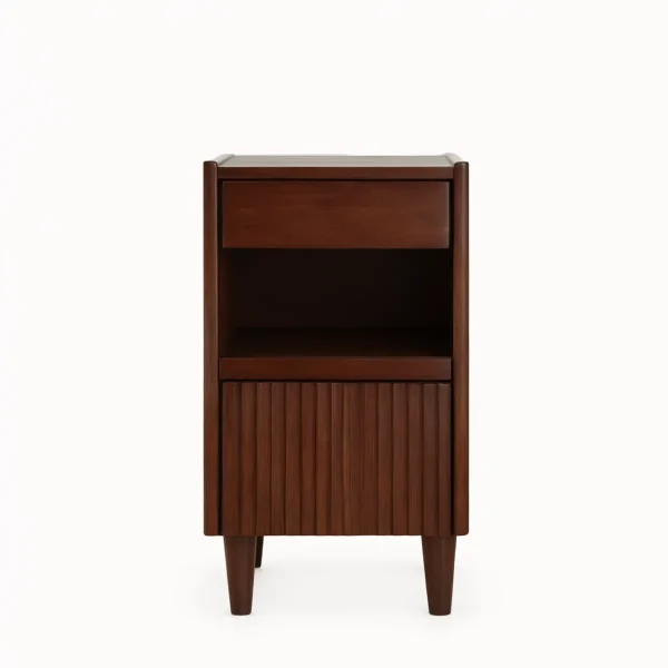 Bedside Table with Drawer and Open Shelf
