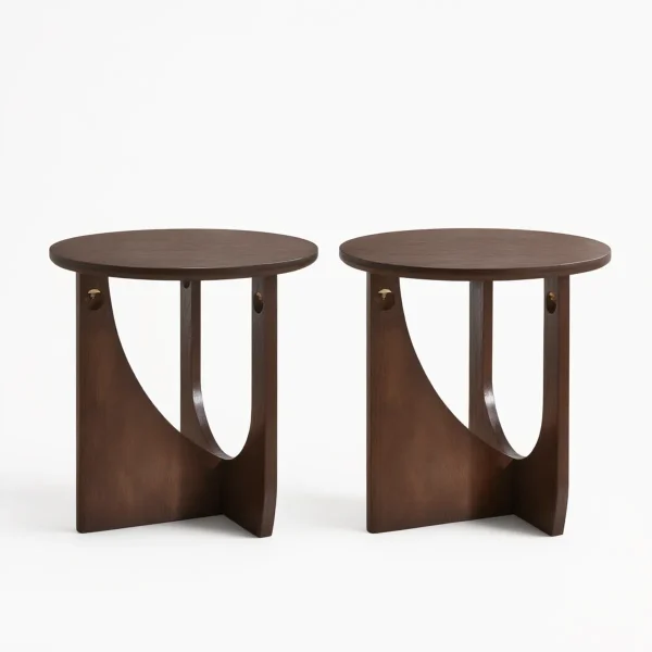 Solid Wood Side Tables, Set of 2 Solid Wood Side Tables, Set of 2